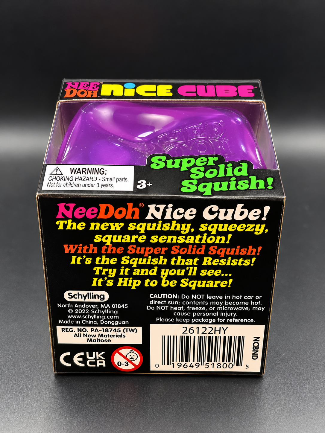 Purple NeeDoh Nice Cube – Super Solid Squishy Sensory Toy
