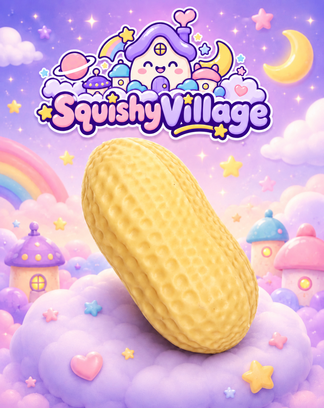 Peanut Squishy Toy - Stress Relief Fidget - Squishy Village