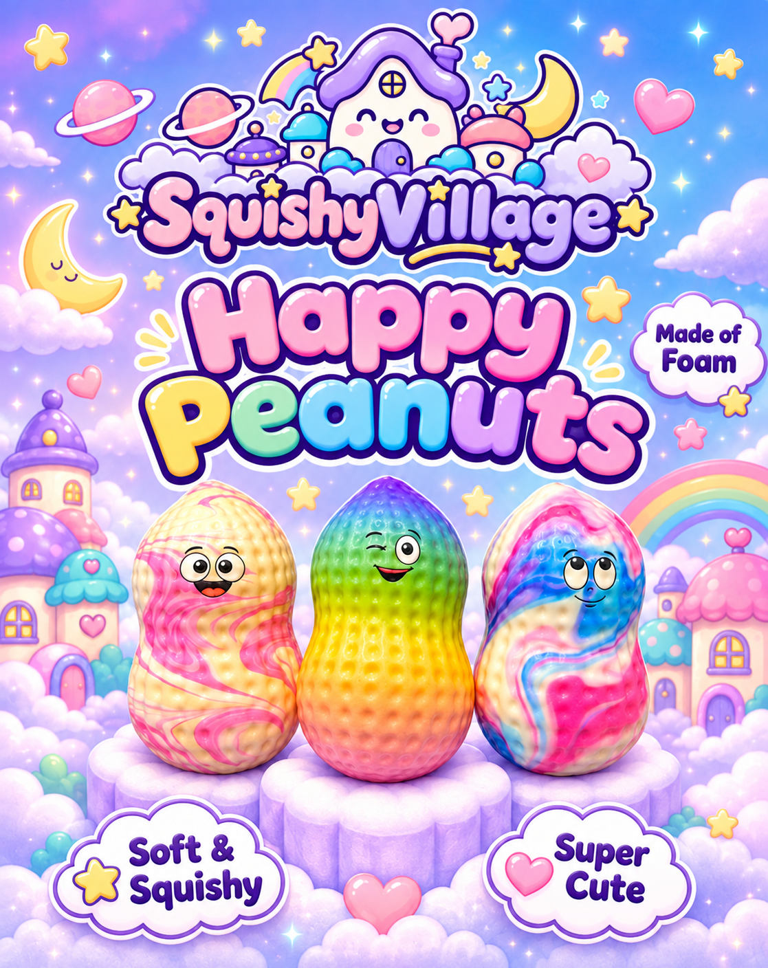 Happy Peanuts Foam Squishy Random Color