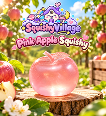 Pink Apple Squishy Toy, Slow Rising Stress Reliever - SquishyVillage