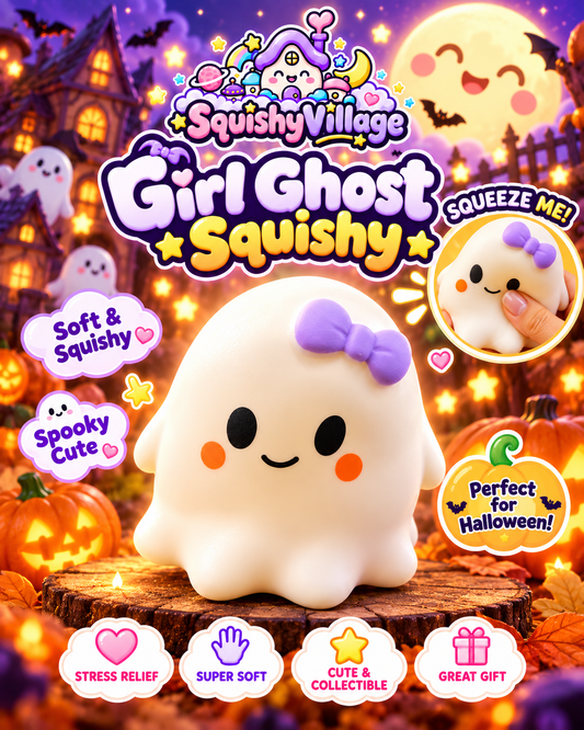 Girl Ghost Squishy – Cute Halloween Stress Toy (Copy)