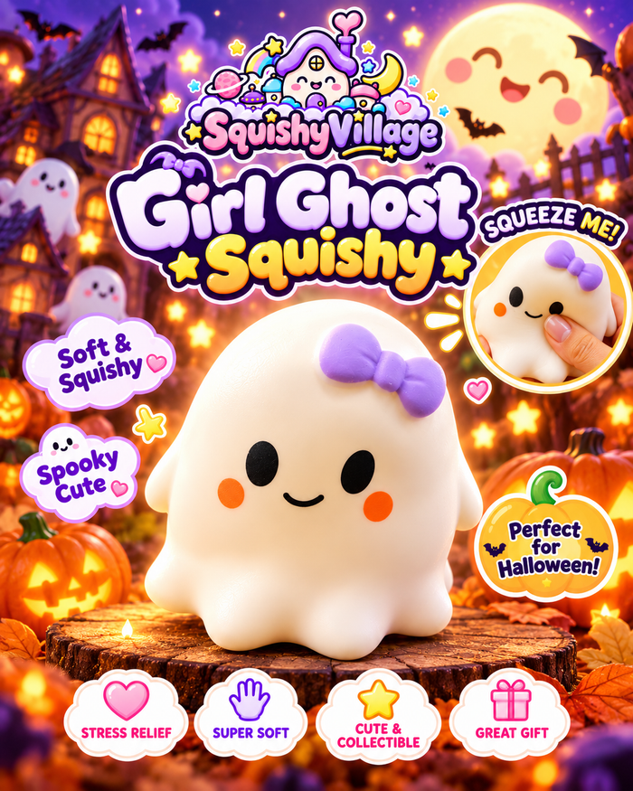 Girl Ghost Squishy – Cute Halloween Stress Toy (Copy)