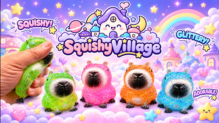Glitter Capybara Squishy Sensory Toy One Random Color