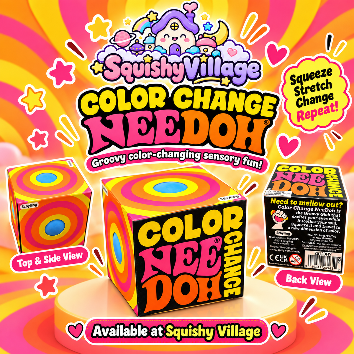Blue Color Change NeeDoh – Groovy Color-Changing Sensory Squishy 1 each